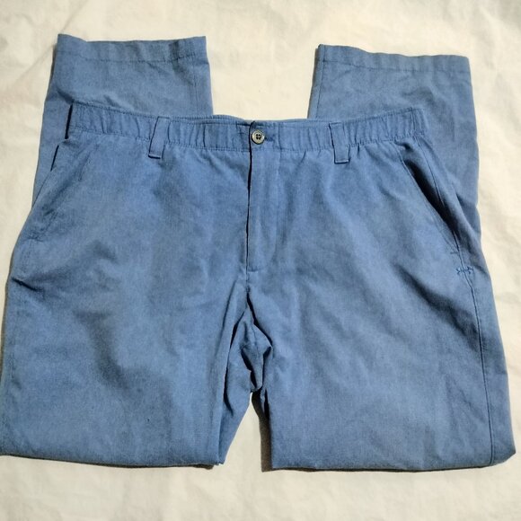 Under Armour Pants Mens 38x30 Blue Golf  Loose Fit Stretch Gripping Waist Casual - Picture 1 of 7